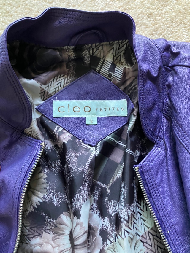 Cleo Petites Purple Pleather Jacket - photo 2