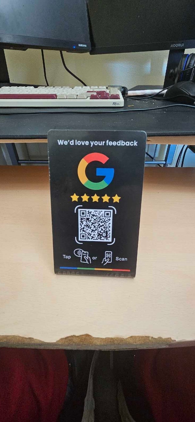 Google Review NFC Tap & QR Stand – Pre-Programmed