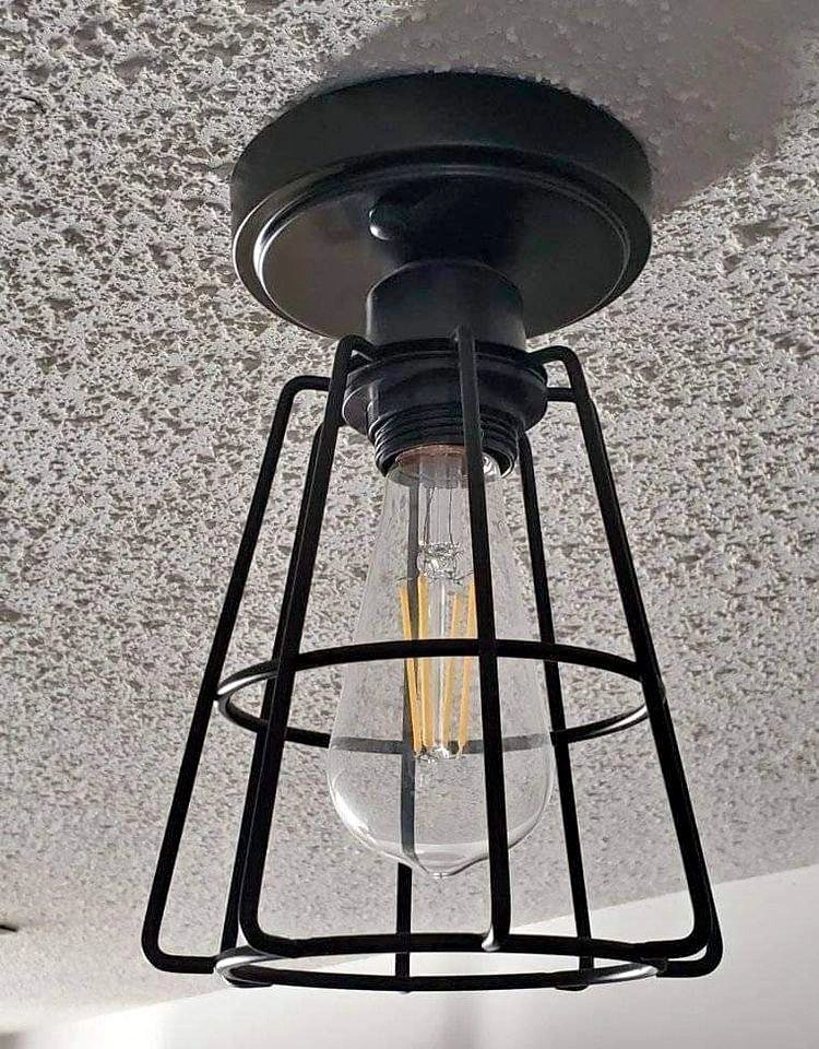 x2 semi flush metal cage lights
