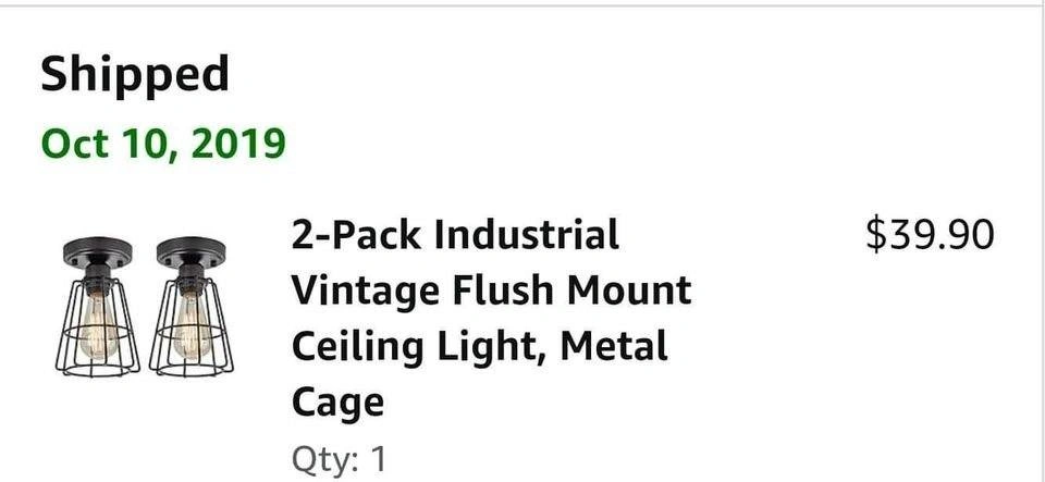 x2 semi flush metal cage lights - photo 2