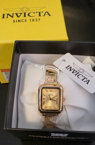 Invicta Women's Quartz Analog Gold-Tone Bracelet Rectangle Silve - photo 2