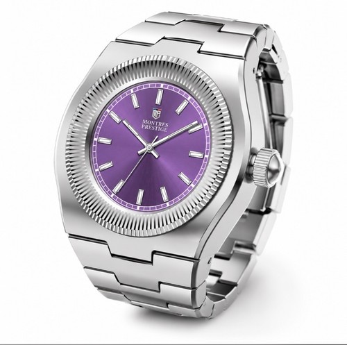Montres Prestige MPW-0385 Women's Mini Ring Watch Silver Purple
