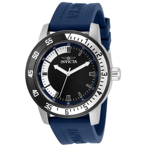 Invicta Specialty 34013 45mm Blue Silicone Black Dial Quartz Men