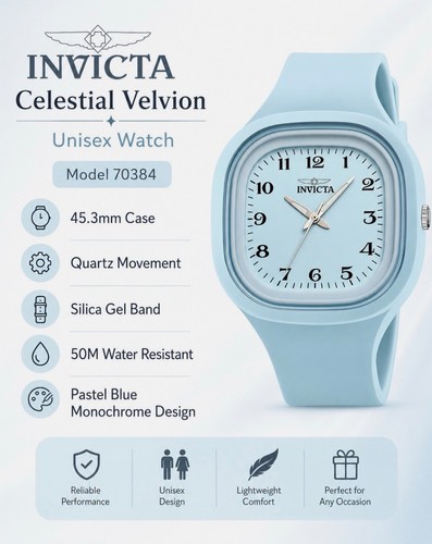 Invicta Celestial Velvion Unisex Watch, 45.3mm, Blue 70384 - photo 3