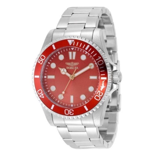 INVICTA Pro Diver Mens Red Silver 43MM Quartz Steel Watch 50506