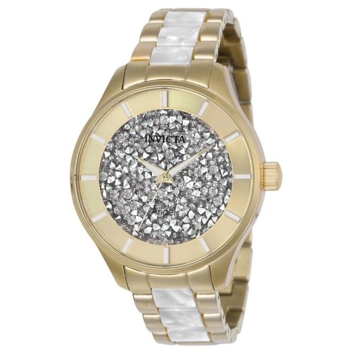 Invicta Women's Analog Dress Watch Silver Dial Gold Tone Bracele