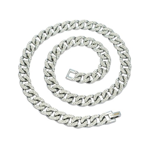 Invicta Elements Iced Out Cuban Chain Necklace. Silver (80936)