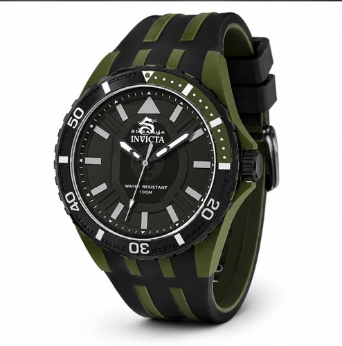 Invicta Subaqua Men's 44mm Black Green Quartz Silicone Watch