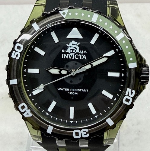 Invicta Subaqua Men's 44mm Black Green Quartz Silicone Watch - photo 4