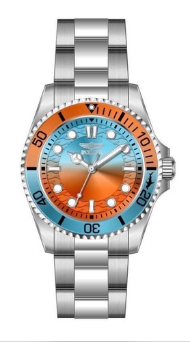 Invicta Pro Diver Lady 34mm Stainless Steel Orange + Light Blue