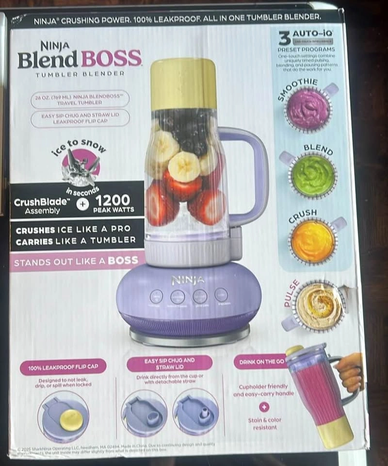 New Ninja BlendBoss Tumbler Blender - Purple