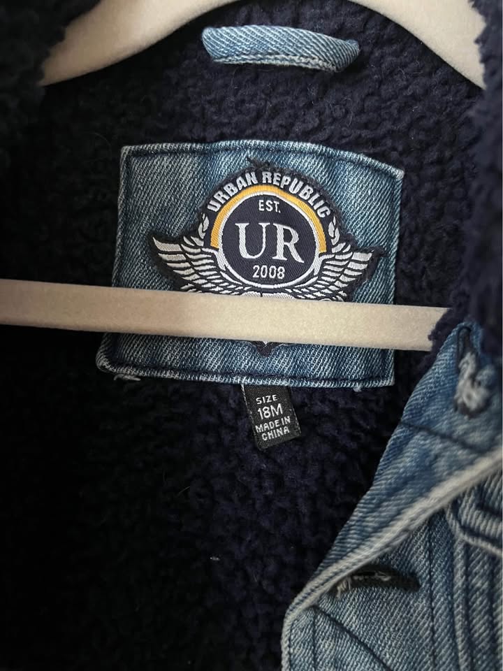 🧡Fleece lined denim jacket size 18 months - photo 2