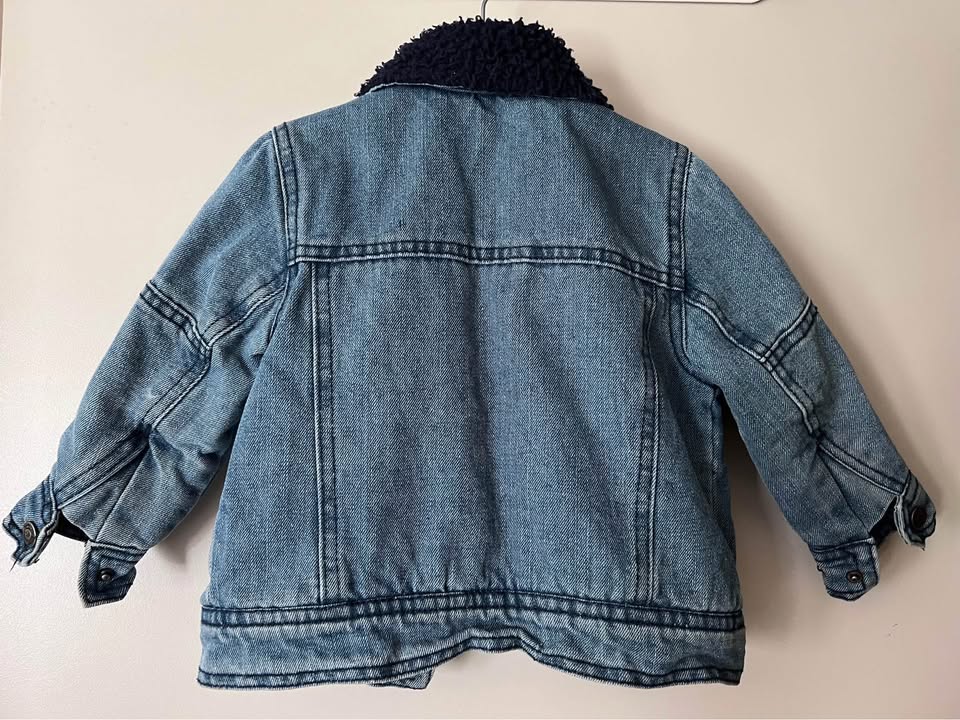 🧡Fleece lined denim jacket size 18 months - photo 3