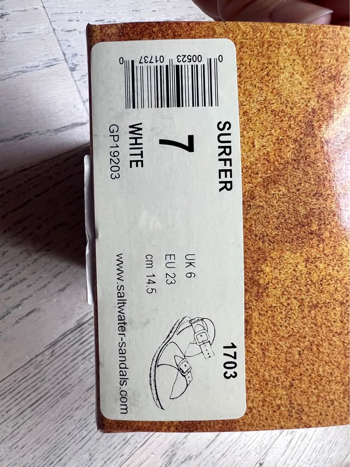 BNIB Saltwater Surfer Sandal white size C7 - photo 2