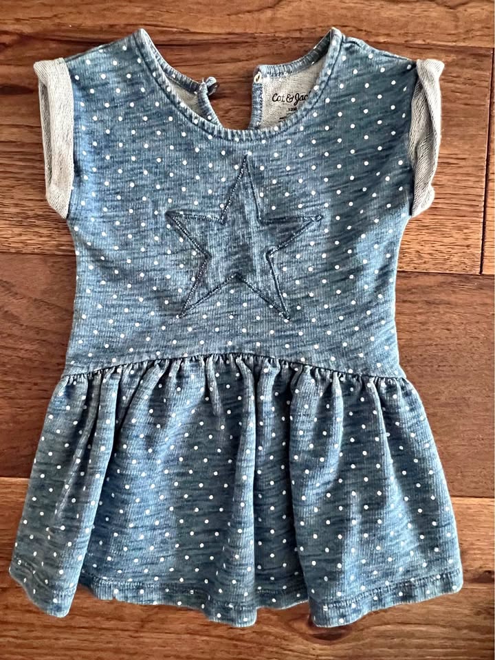 Chambray short sleeve dress size 12 months (Cat and Jack)