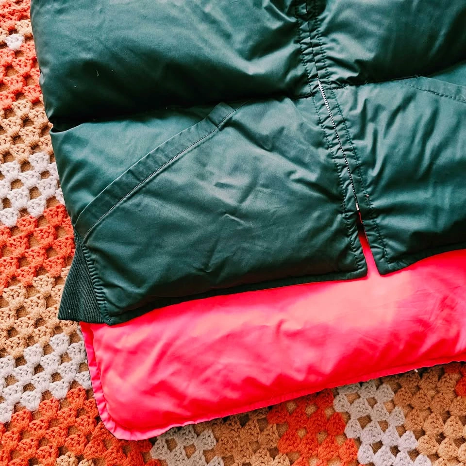 Vintage Down Filled Mens Reversible Puffer Vest Forest Green - photo 4