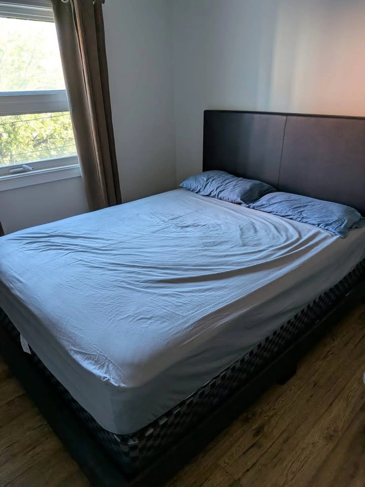 Queen Bed Frame, Box Spring & Mattress – Great Condition! - photo 2
