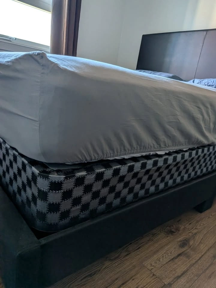 Queen Bed Frame, Box Spring & Mattress – Great Condition! - photo 3