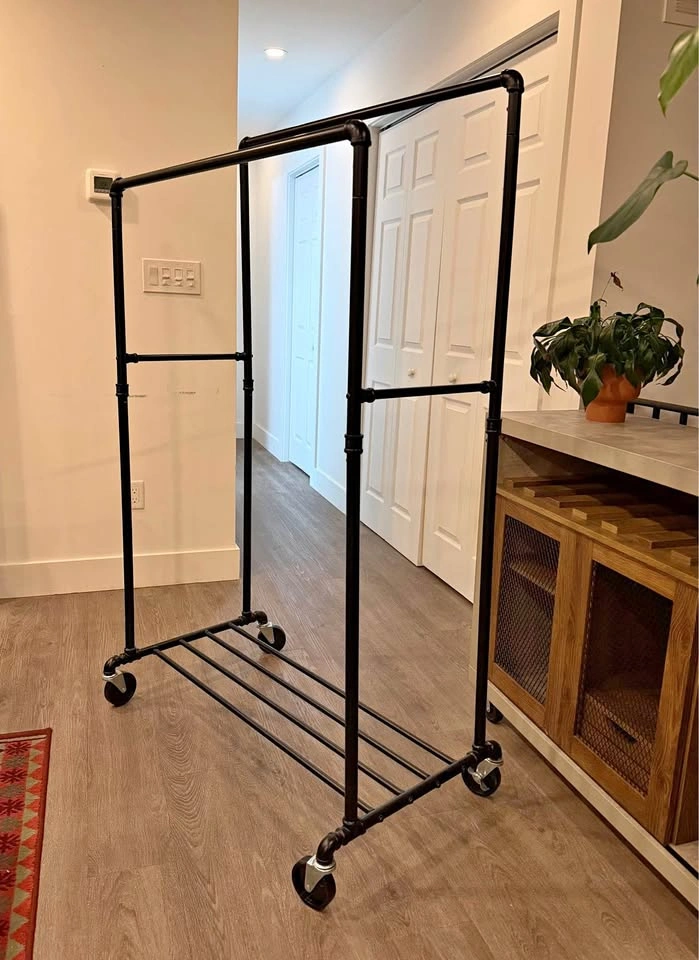 Two Tier Rolling Clothing Rack