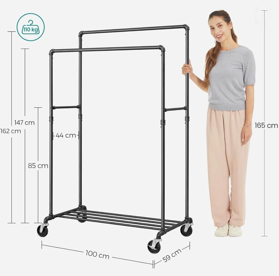 Two Tier Rolling Clothing Rack - photo 5