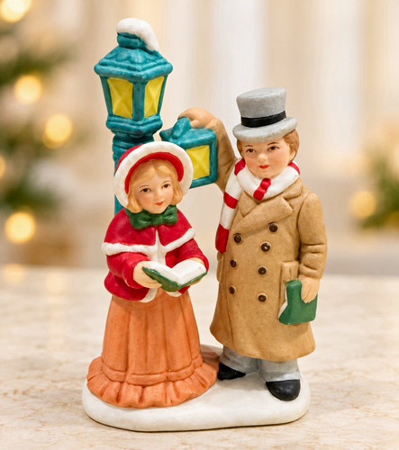 J.L.L. 1988 Hand Painted Ceramic Carolers Christmas Figurine