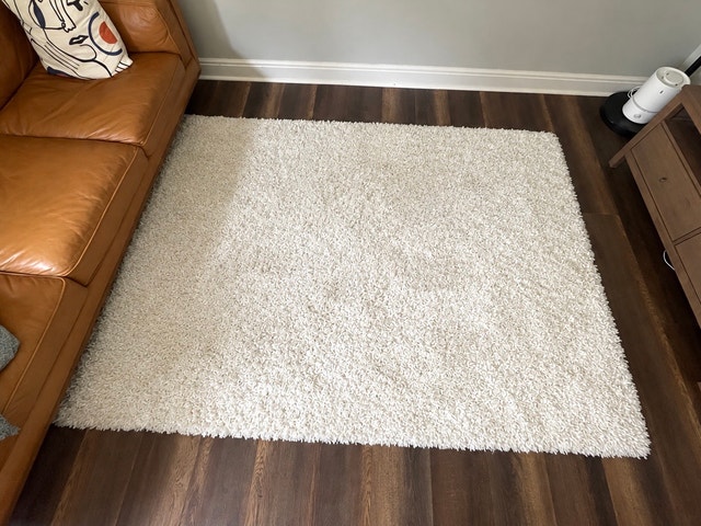 IKEA Cream Shag Area Rug – Plush High-Pile - 5’3” × 7’7” - photo 3