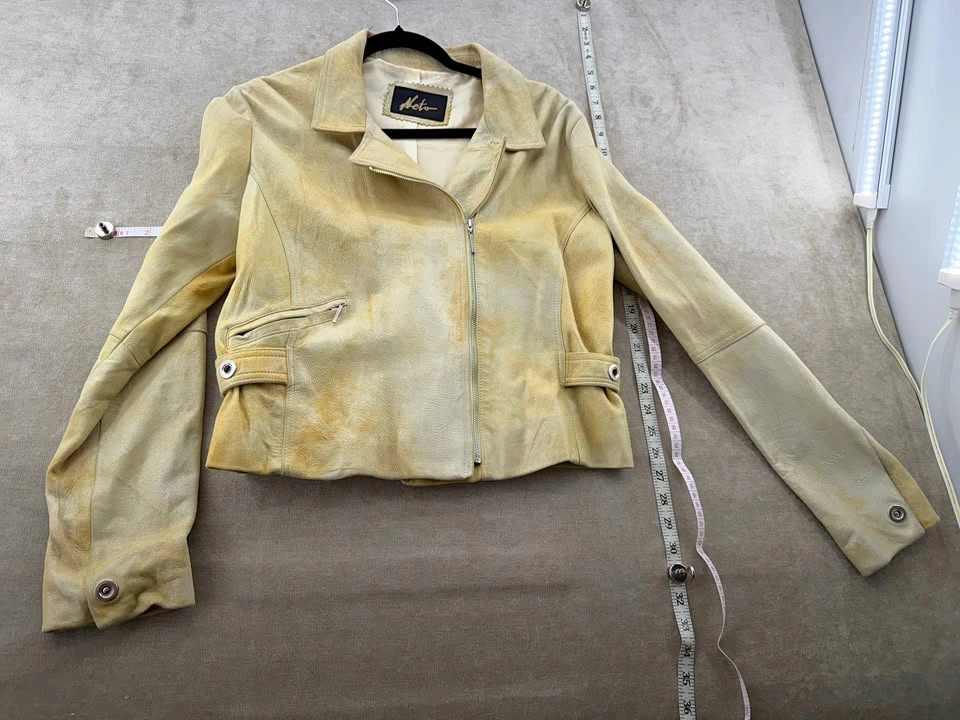 Vintage NETO Cloud Wash Leather Moto Jacket - Made in Canada