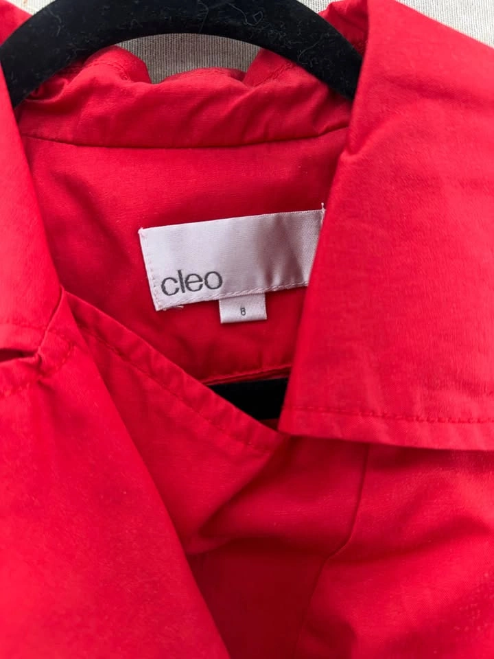 Cleo Vibrant Red Double-Breasted Trench Coat - Women's Size 8 - photo 2