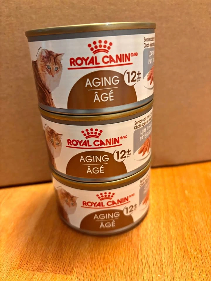 3 unopened 5.1 oz cans of Royal Canin Aging 12+ Cat Food
