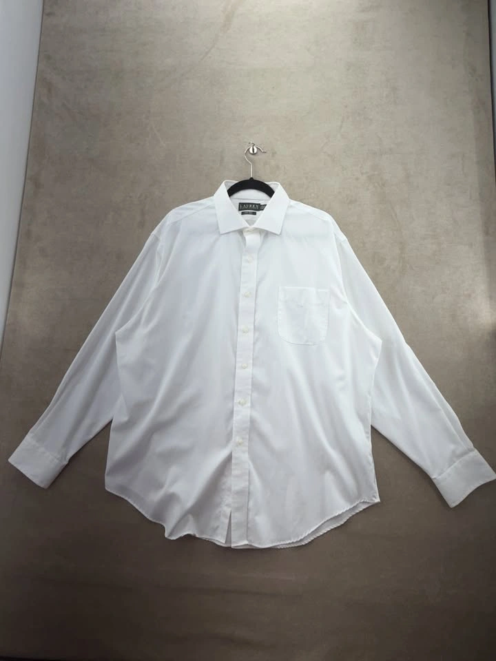LRL Men's White Non-Iron Dress Shirt 17.5 34/35 Pristine