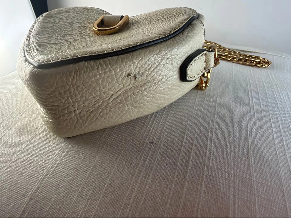 Fossil Heart Micro Crossbody Bag / Coin Pouch – Leather, Bone Wh - photo 3