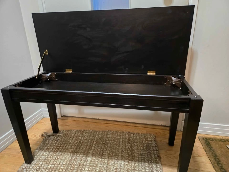Solid Wood Storage Bench / Entryway Bench – Dark Espresso Finish - photo 3
