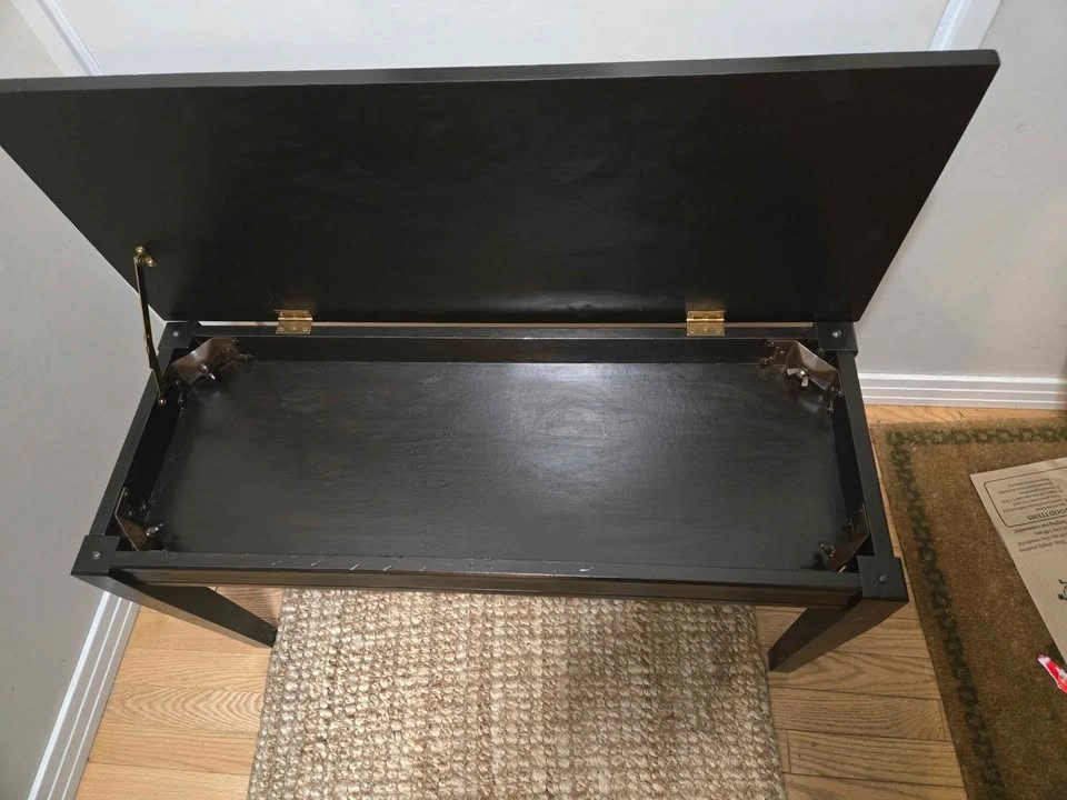 Solid Wood Storage Bench / Entryway Bench – Dark Espresso Finish - photo 4
