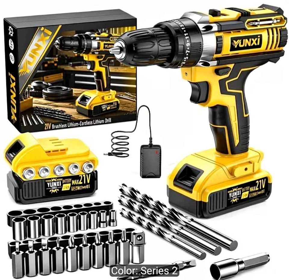 YUNXI 21V Brushless Cordless Drill Kit