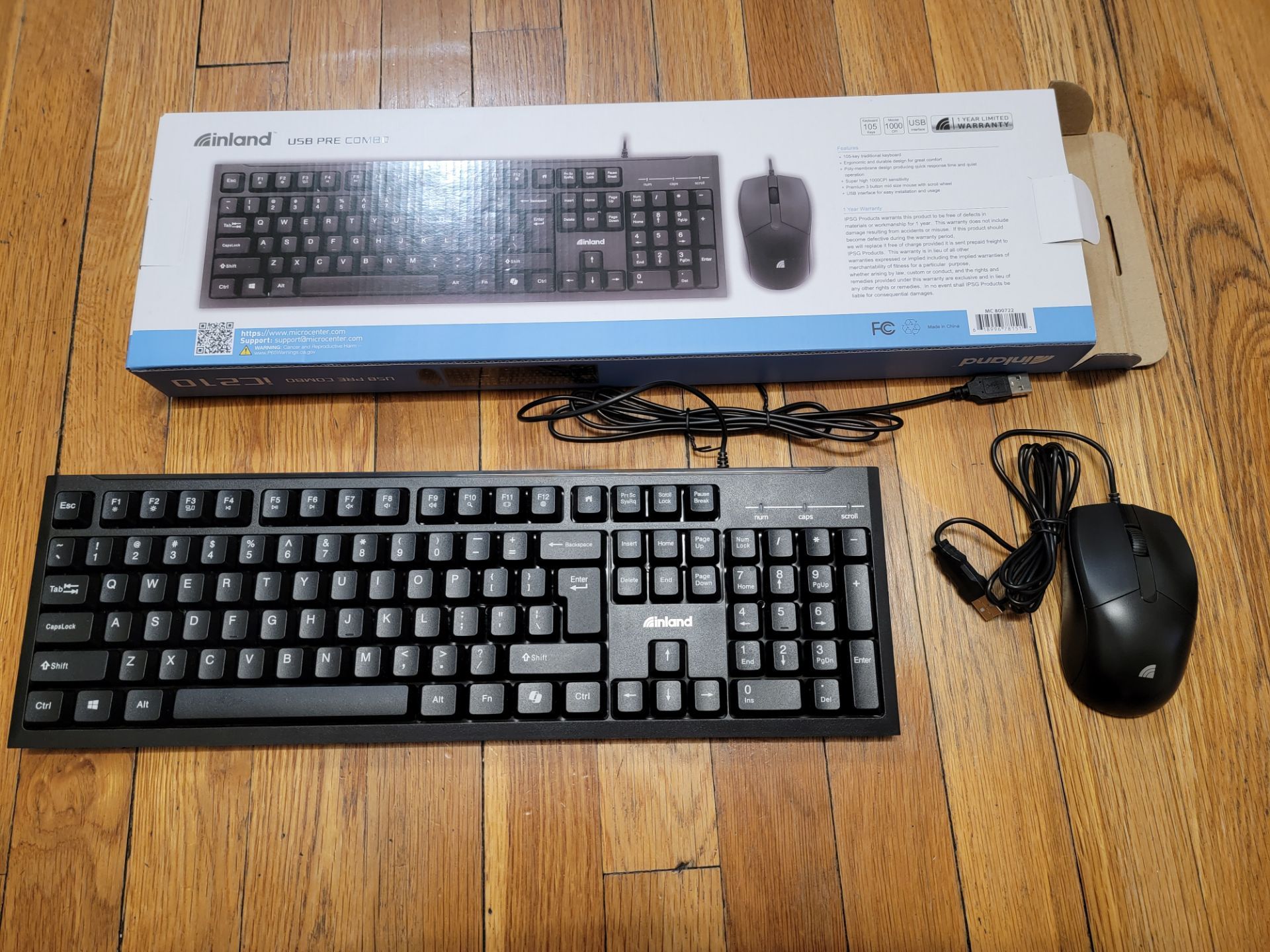 Inland USB Wired Keyboard and Mouse Combo