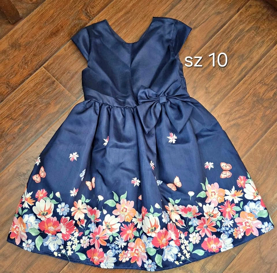 Girls' Navy Blue Floral Dress Size 10