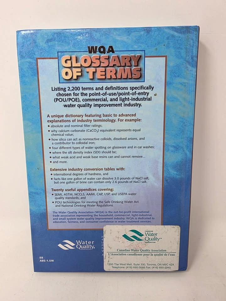 WQA Glossary of Terms: Water Quality & Filtration Dictionary - photo 2