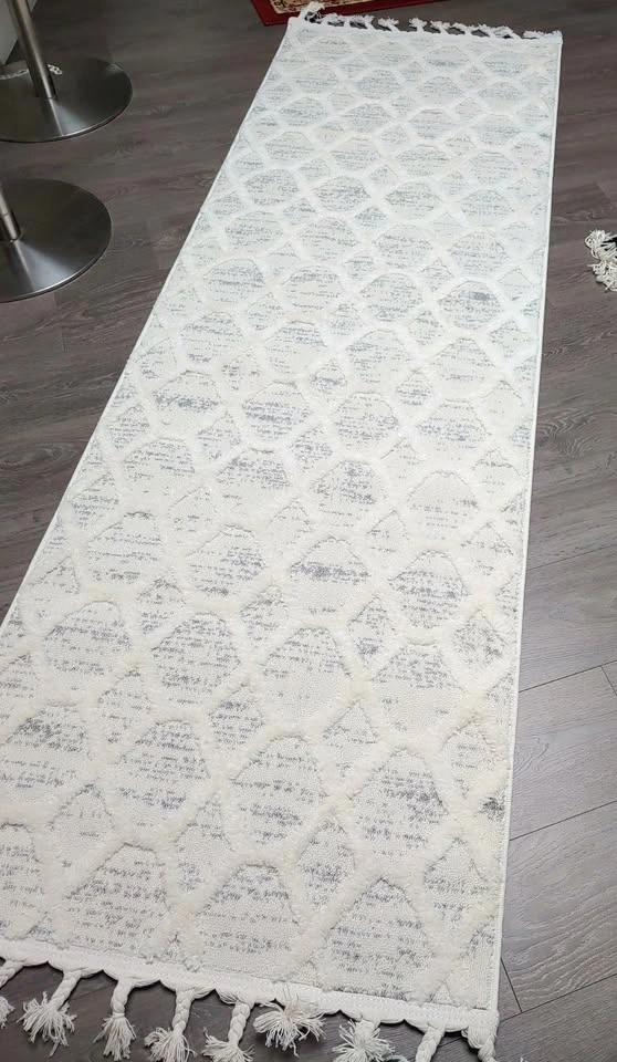 New 2x8 Cream & White Boho Hallway Runner Rug - photo 2