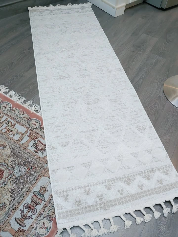 New 2x8 Cream & White Boho Hallway Runner Rug - photo 3