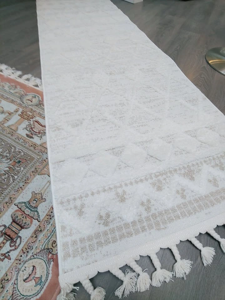 New 2x8 Cream & White Boho Hallway Runner Rug - photo 4