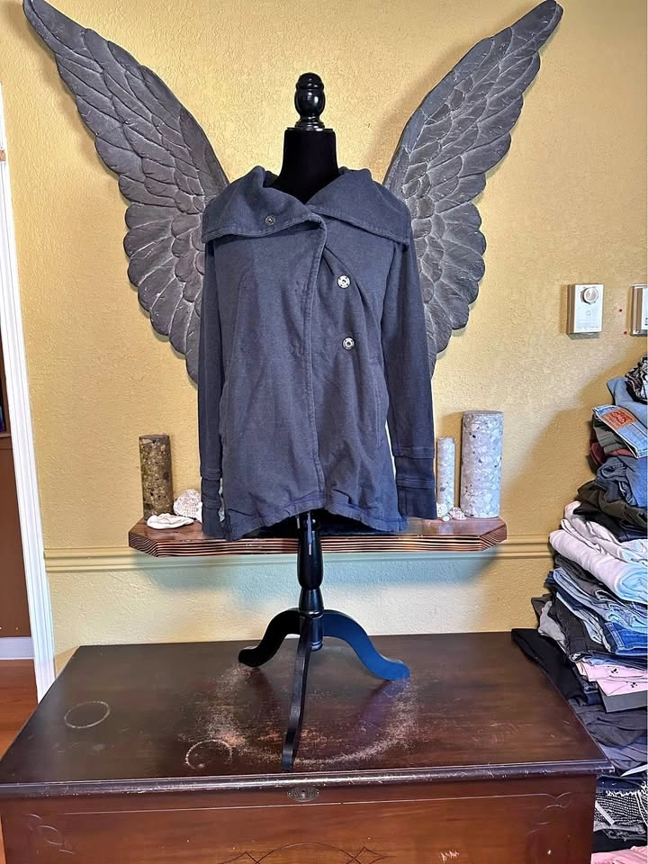 Lululemon Gray Double-Breasted Wrap Front Sweater Jacket