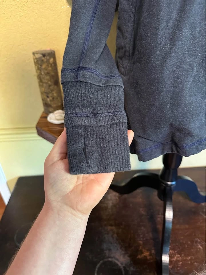 Lululemon Gray Double-Breasted Wrap Front Sweater Jacket - photo 2