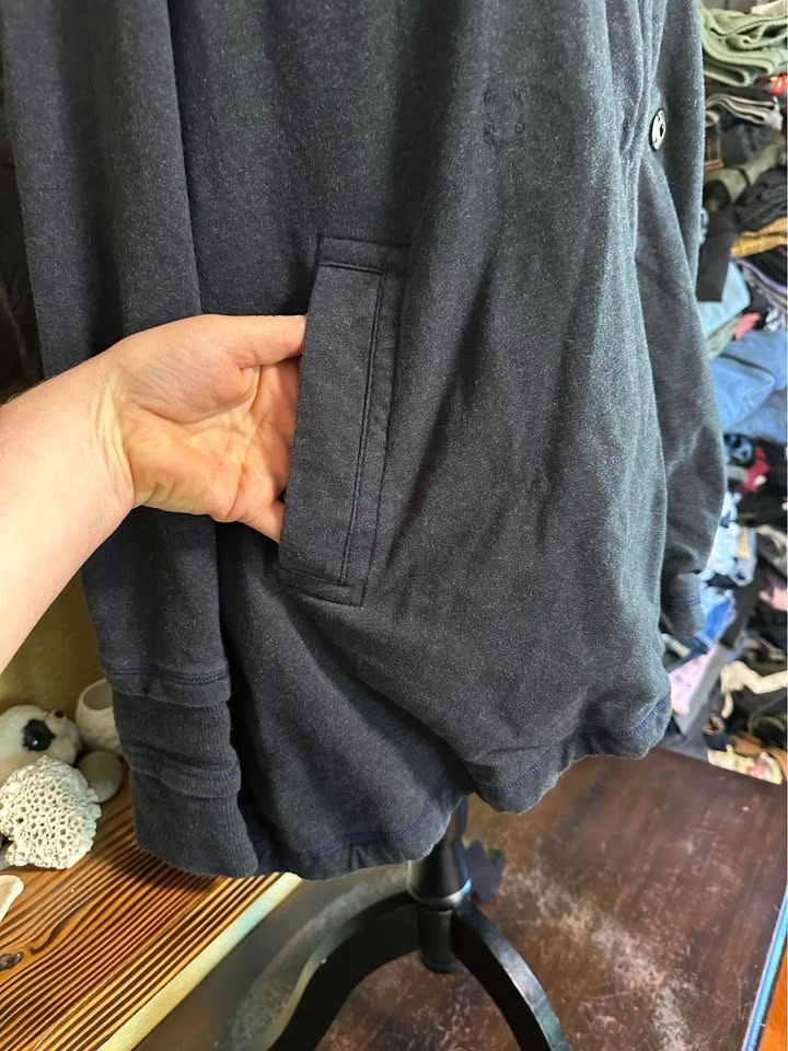 Lululemon Gray Double-Breasted Wrap Front Sweater Jacket - photo 3