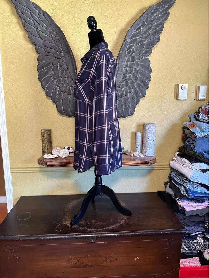 Banana Republic Navy Plaid button Down Shirt - photo 5