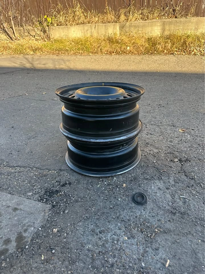 Set of 4 Black Steel Wheels - photo 2