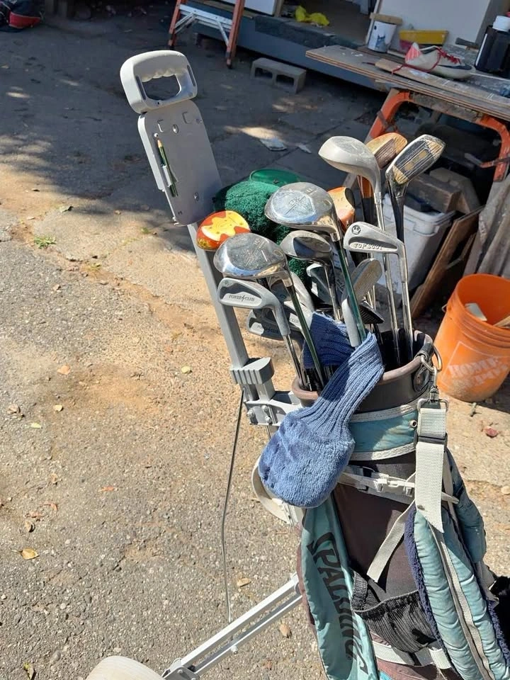 Two-Wheel Golf Pull Cart – Bag and Clubs Included Free
