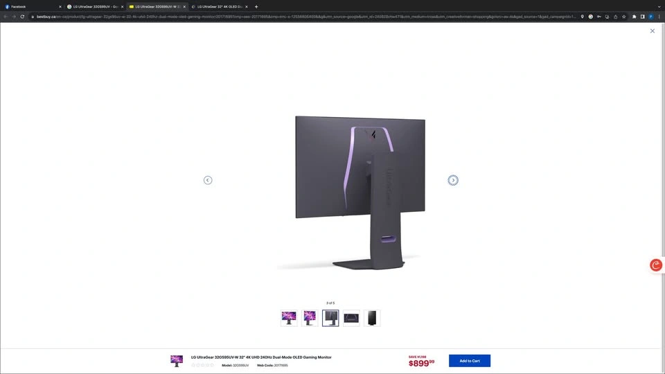 LG UltraGear 32GS95UV 32" 4K UHD 240Hz OLED Gaming Monitor - photo 2