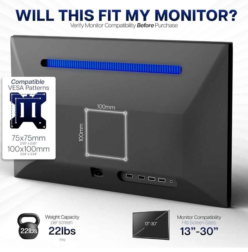 Vivo Dual Monitor Desk Mount - photo 4