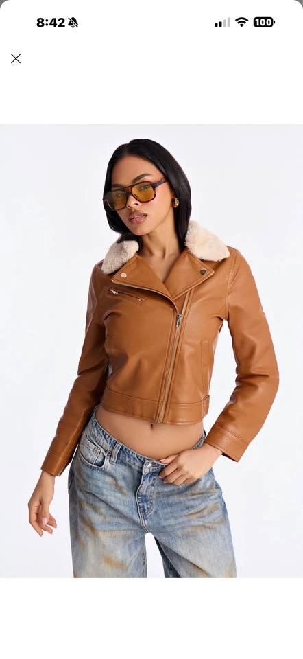 Fashionnova motor leather jacket size 12 large