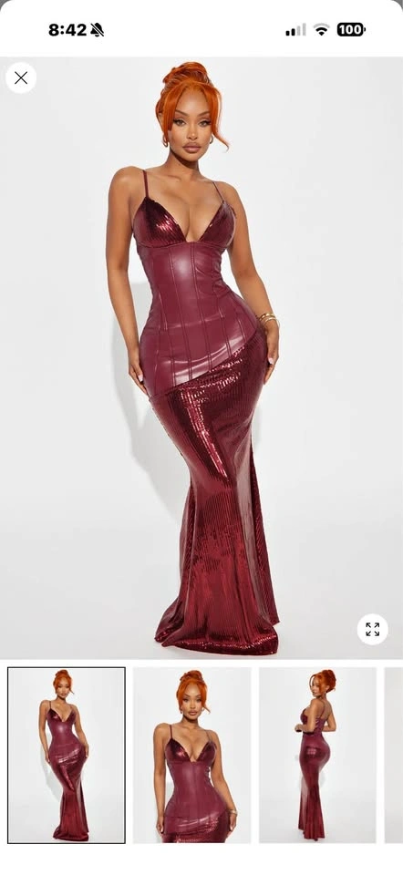 Fashionnova metallic dress size 12